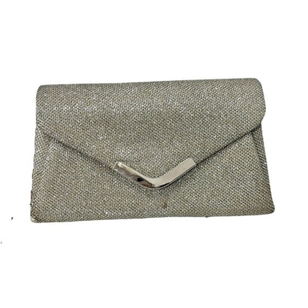 Blush Evening Women’s Lily Lurex Silver Sparkly Rhinestone Embellished Clutch